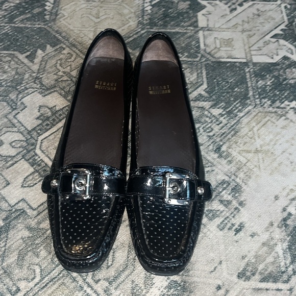 Stuart Weitzman women’s Shiny Black Loafers size 10.5 - Picture 2 of 8